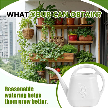 Plastic Watering Can - for Indoor and Outdoor Home Garden Plants - with Long Spout - Blue - 1/2 Gallon