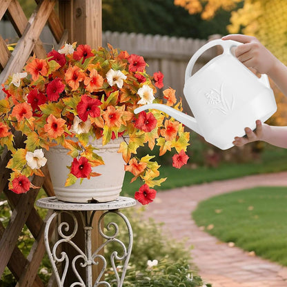 Plastic Watering Can - for Indoor and Outdoor Home Garden Plants - with Long Spout - Blue - 1/2 Gallon