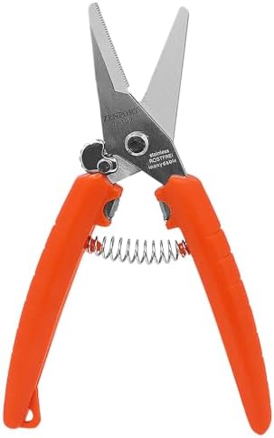 Z109 Stainless Floral Bunch Cutter Shears, Serrated Blade, 7.5-Inch , Orange