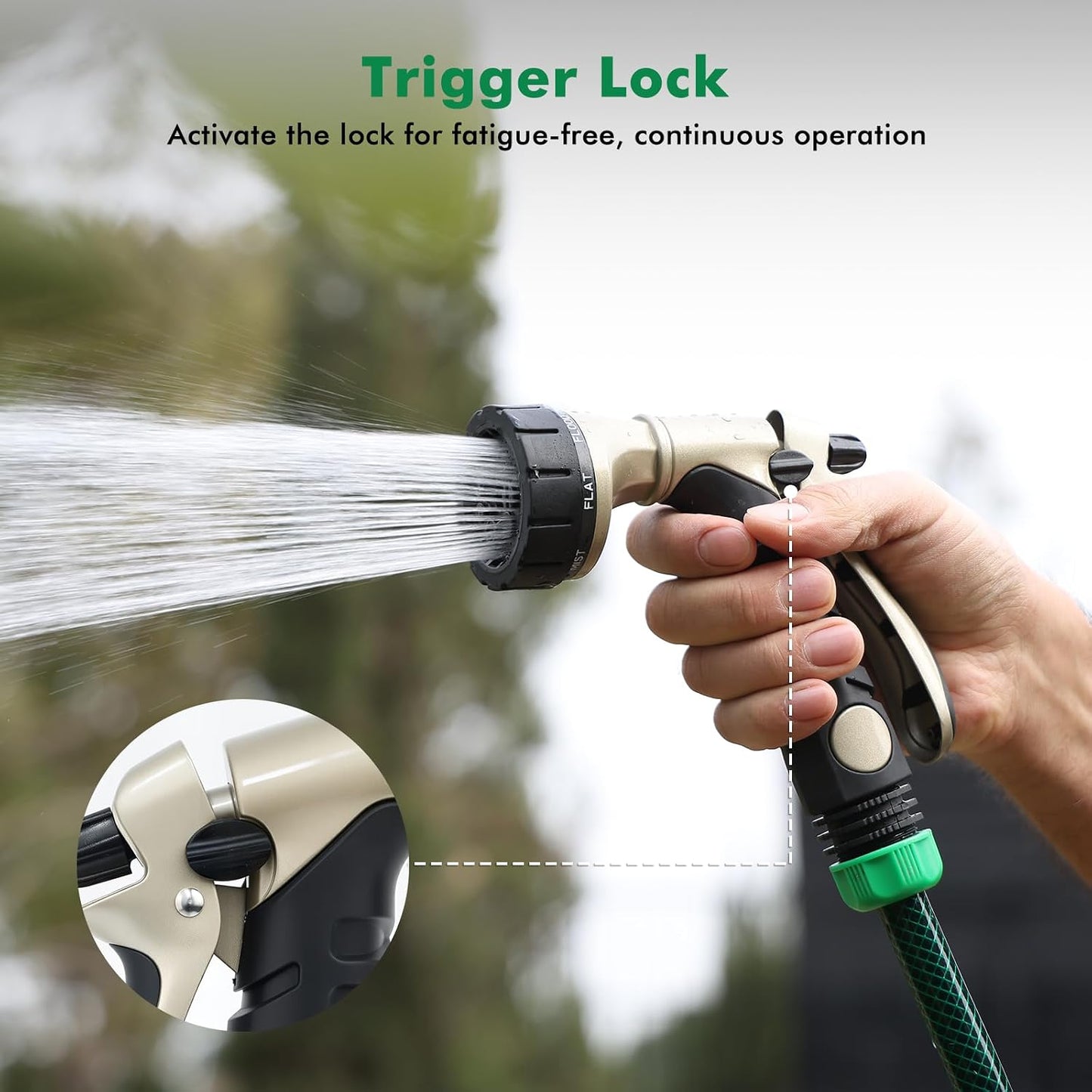 Garden Hose Nozzle Heavy Duty, Fireman Style Water Hose Nozzle