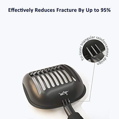 Cat Litter Scoop, Non-Stick Plated Aluminum Alloy Sifter, Kitty Durable Metal Scooper, Deep Shovel, Long Handle, Kitten Pooper Lifter, Size Medium, Coated Black Body with Turkish Blue Handle