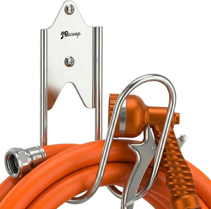 Stainless Steel Garden Hose Hanger, Heavy Duty Wall Mount Holder (1, 80 Foot)