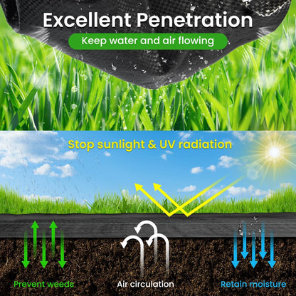 Weed Barrier Fabric, 4 x 300 ft, 3.2 oz Landscape Fabric