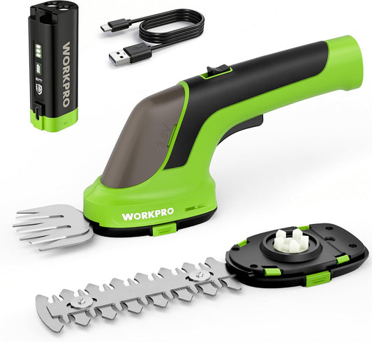 2-in-1 3.6V Cordless Hedge Trimmer with 4.0Ah Removable Battery
