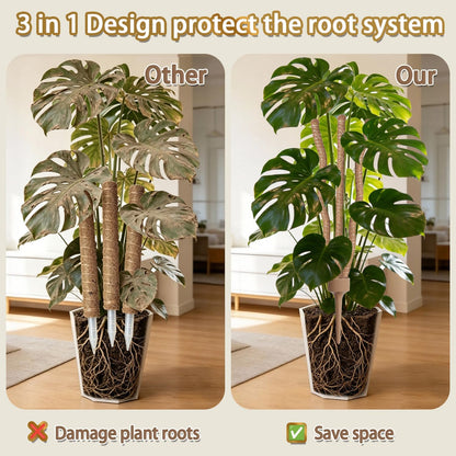 3 Moss Poles in 1, 30IN Tall Bendable Monstera Plant Support -1 Pack