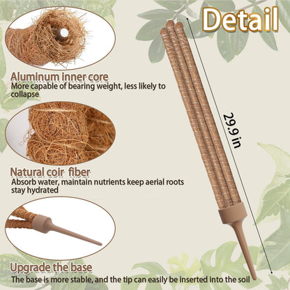 3 Moss Poles in 1, 30IN Tall Bendable Monstera Plant Support -1 Pack