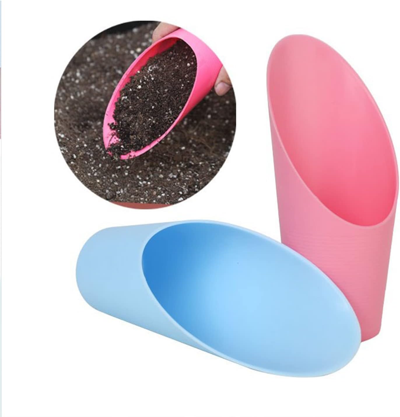 5PCS Bonsai Soil Scoops, Plastic,Potting Scoopers, Bucket Shovel, 5-Color