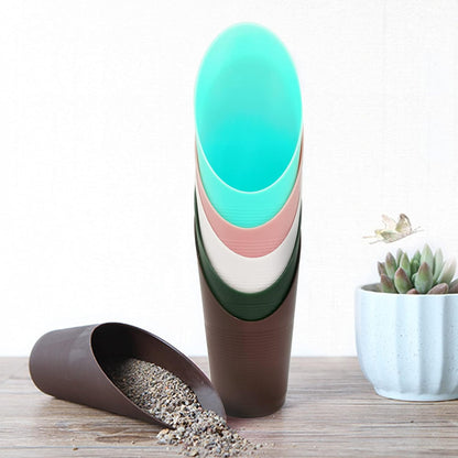 5PCS Bonsai Soil Scoops, Plastic,Potting Scoopers, Bucket Shovel, 5-Color
