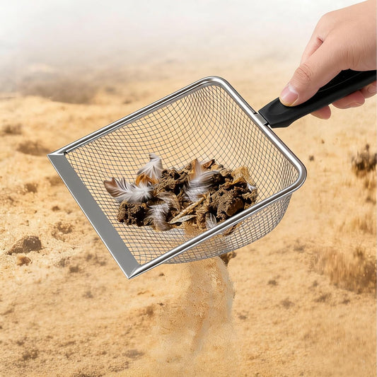 2 Pack Chicken Poop Scooper for Coop, Mesh Sifting Shovel 3.8mm 5mm Holes
