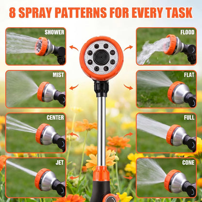 18 Inch Watering Wand for Garden Hose with 8 Spray Patterns