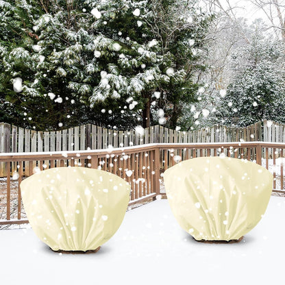 8 Pcs Plant Covers Frost Protection Bag Winter Reusable Plants Jacket with Drawstring Shrub Protection Wraps Bags Frost Blanket for Winter Outdoor Garden Plants (Beige, 47 x 31.5 Inch)