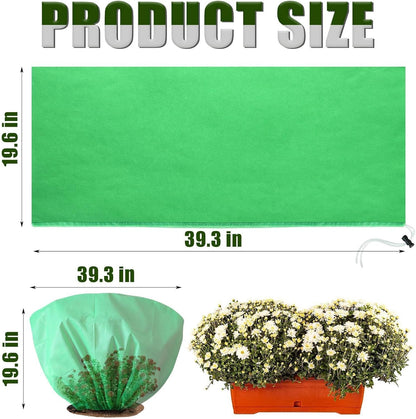 8 Pcs Plant Covers Frost Protection Bag Winter Reusable Plants Jacket with Drawstring Shrub Protection Wraps Bags Frost Blanket for Winter Outdoor Garden Plants (Beige, 47 x 31.5 Inch)