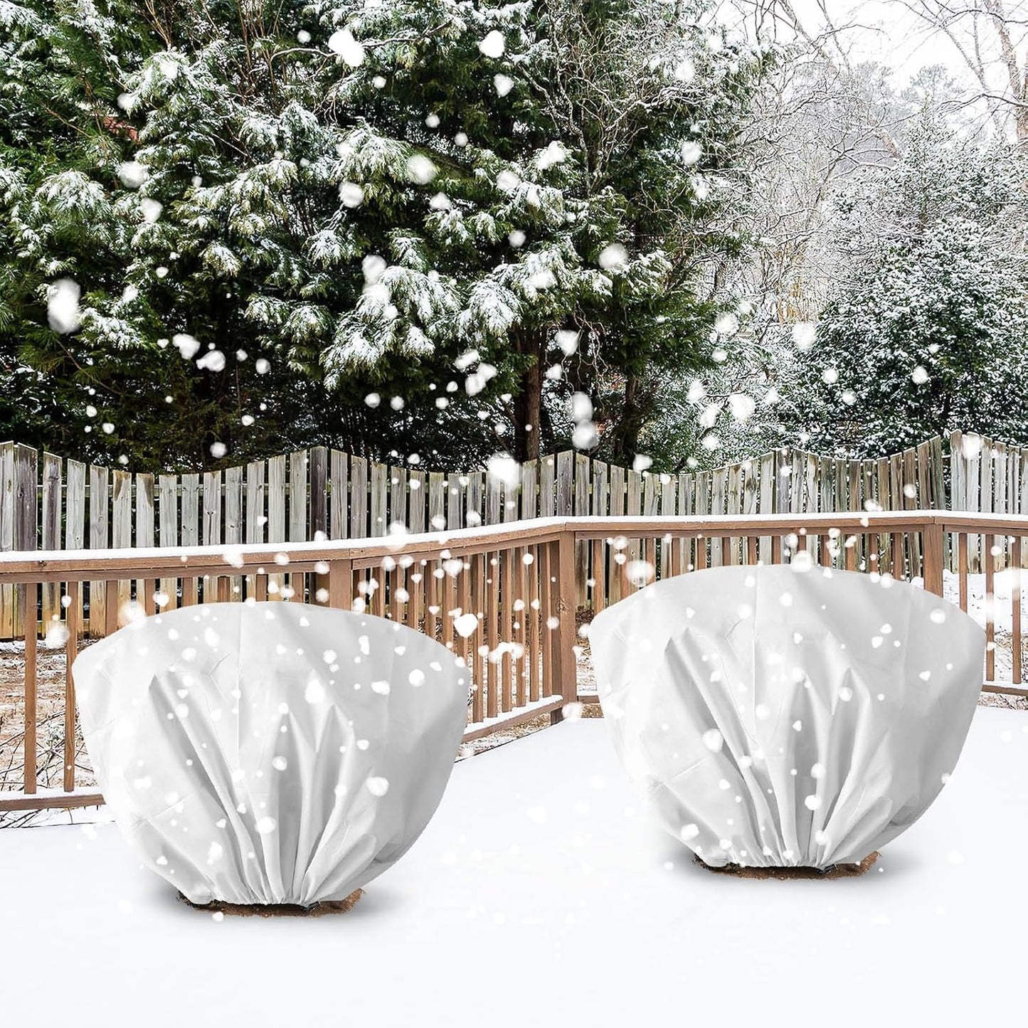 8 Pcs Plant Covers Frost Protection Bag Winter Reusable Plants Jacket with Drawstring Shrub Protection Wraps Bags Frost Blanket for Winter Outdoor Garden Plants (Beige, 47 x 31.5 Inch)
