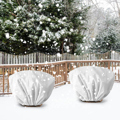 8 Pcs Plant Covers Frost Protection Bag Winter Reusable Plants Jacket with Drawstring Shrub Protection Wraps Bags Frost Blanket for Winter Outdoor Garden Plants (Beige, 47 x 31.5 Inch)
