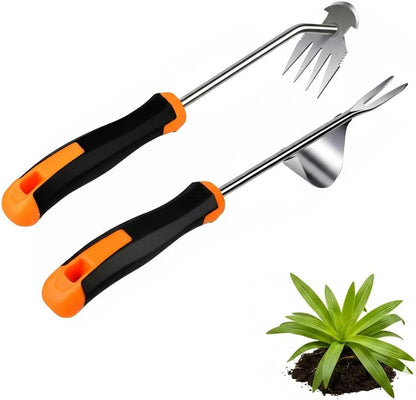Weed Puller Tool, Portable Rubber-Handled Garden Tools, Four-Tined Weeding Tool, Uprooting Weeding Tools, Crevice Weeder, Yard Weed Tools and Weed Removal Tool (style1)