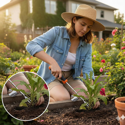Weed Puller Tool, Portable Rubber-Handled Garden Tools, Four-Tined Weeding Tool, Uprooting Weeding Tools, Crevice Weeder, Yard Weed Tools and Weed Removal Tool (style1)