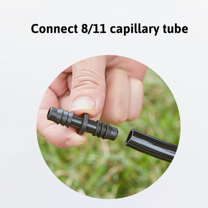 30Pcs 8mmx11mm PE tubing Drip Irrigation Fittings, Soaker Hose Barbed Coupling Connector, Water Pipe Joint Double Barb Straight Connector for Garden Lawn Drip Irrigation 8/11mm Sprinkler System