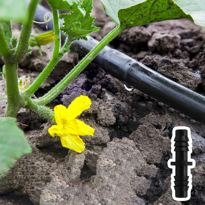 30Pcs 8mmx11mm PE tubing Drip Irrigation Fittings, Soaker Hose Barbed Coupling Connector, Water Pipe Joint Double Barb Straight Connector for Garden Lawn Drip Irrigation 8/11mm Sprinkler System