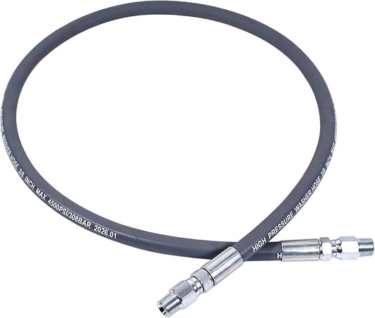 Pressure Washer Whip Hose 4 FT For Hose Reel, Dual Swivel Connector