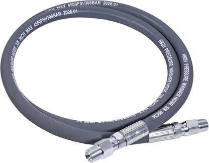 Pressure Washer Whip Hose 4 FT For Hose Reel, Dual Swivel Connector