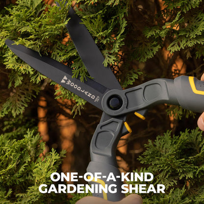 Woodland Tools Heavy Duty Hedge Shears, 23 Inch Manual Hedge Clippers with 10 Inch Lever-Assist Blades and Non Stick Coating, Branch Trimmer for Dense Shrubs and Overgrown Hedges