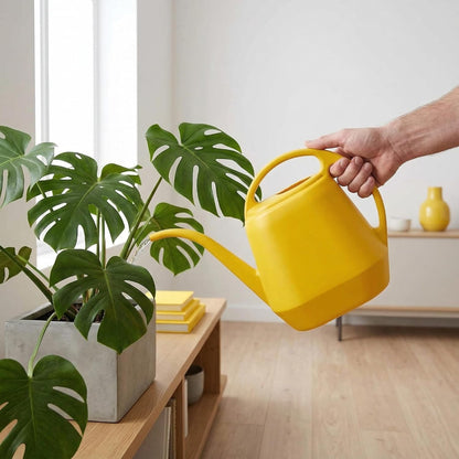 Plastic Watering Can, Yellow, 1-Gallon
