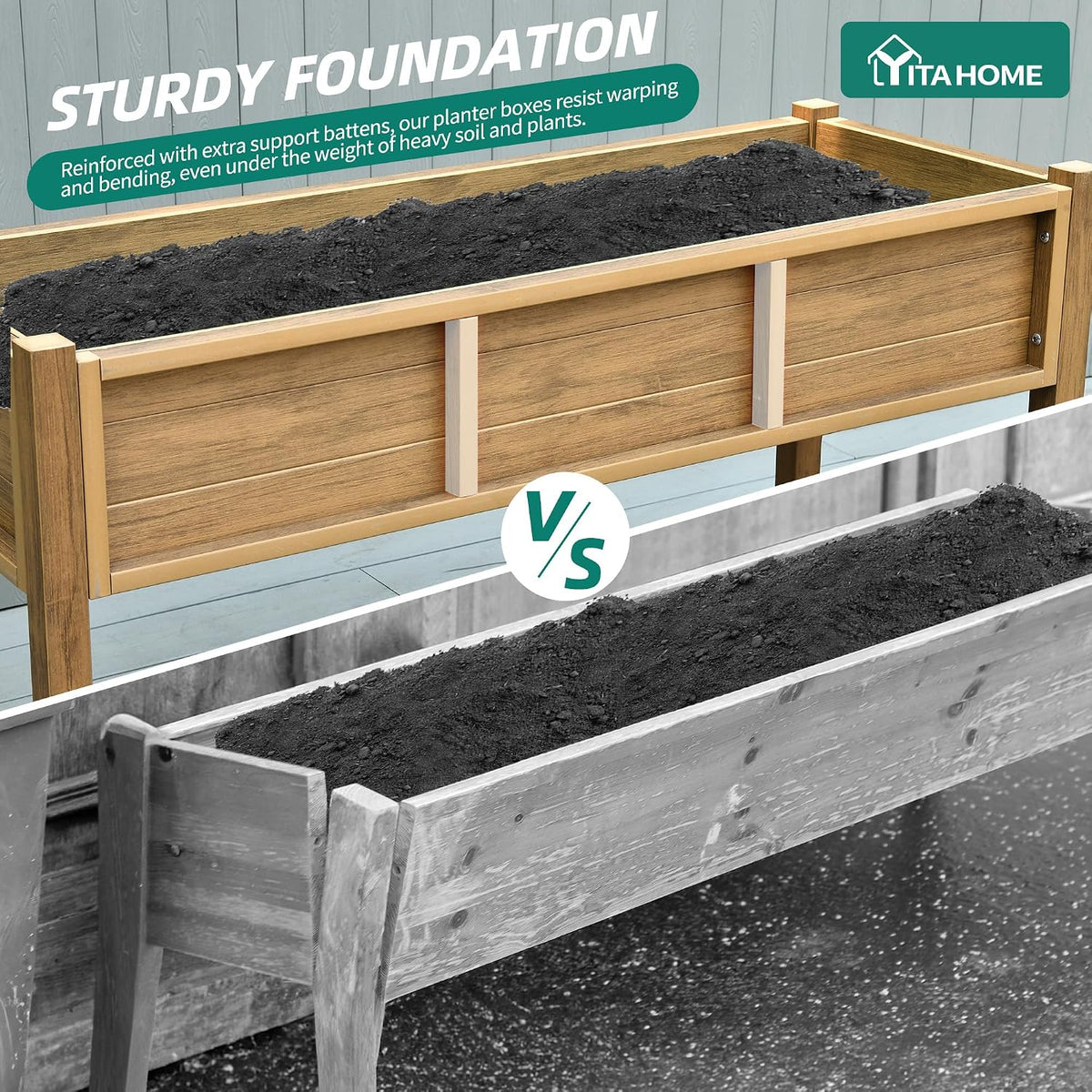 43.3x17.7x61 in Planter Trellis Box with Wheels & Drain Plug, Outdoor Resin Raised Garden Bed for Climbing Plants, Large Weather-Resistant Design, Black