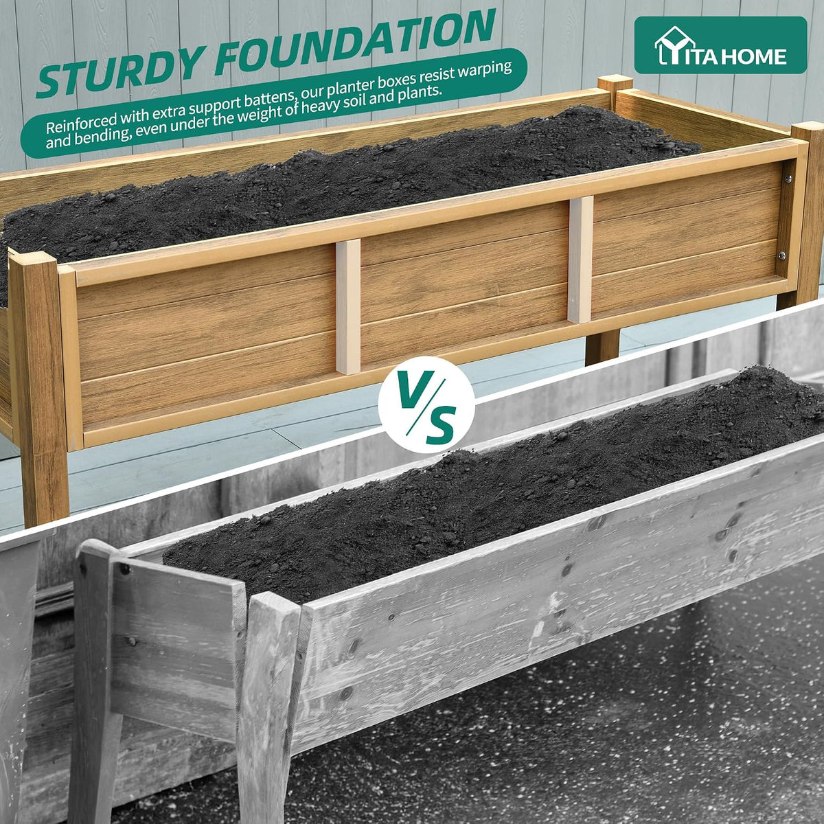 43.3x17.7x61 in Planter Trellis Box with Wheels & Drain Plug, Outdoor Resin Raised Garden Bed for Climbing Plants, Large Weather-Resistant Design, Black