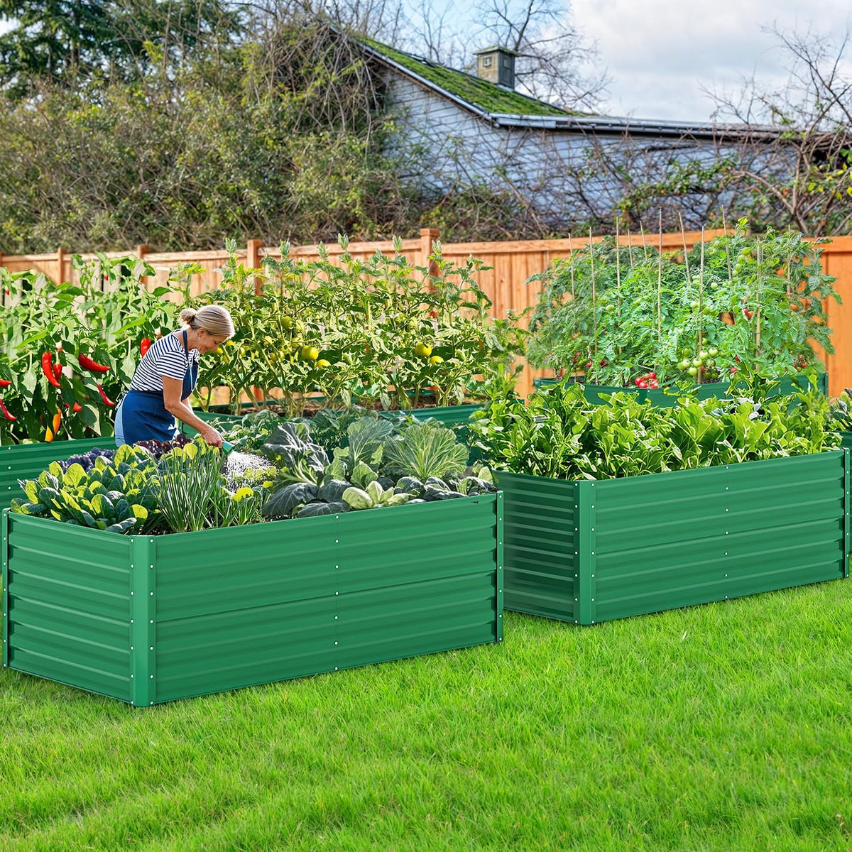 43.3x17.7x61 in Planter Trellis Box with Wheels & Drain Plug, Outdoor Resin Raised Garden Bed for Climbing Plants, Large Weather-Resistant Design, Black