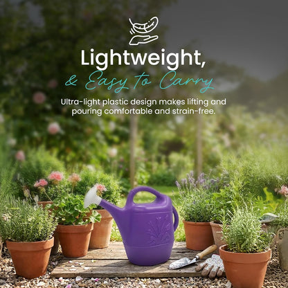 Union Products Watering Can, 2 Gallon Plastic Gardening Water Jug with 2 Handles for Garden, Indoor Plants, and Outdoor Flower Pots, Green