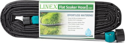 Garden Flat Soaker Hose 1/2" x 15 ft for Garden Beds Drip Irriagtion Hoses Heavy Duty Save Water 80%