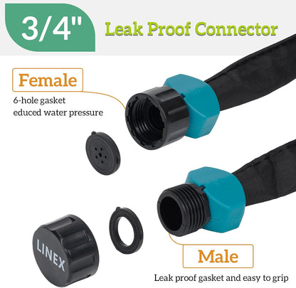 Garden Flat Soaker Hose 1/2" x 15 ft for Garden Beds Drip Irriagtion Hoses Heavy Duty Save Water 80%