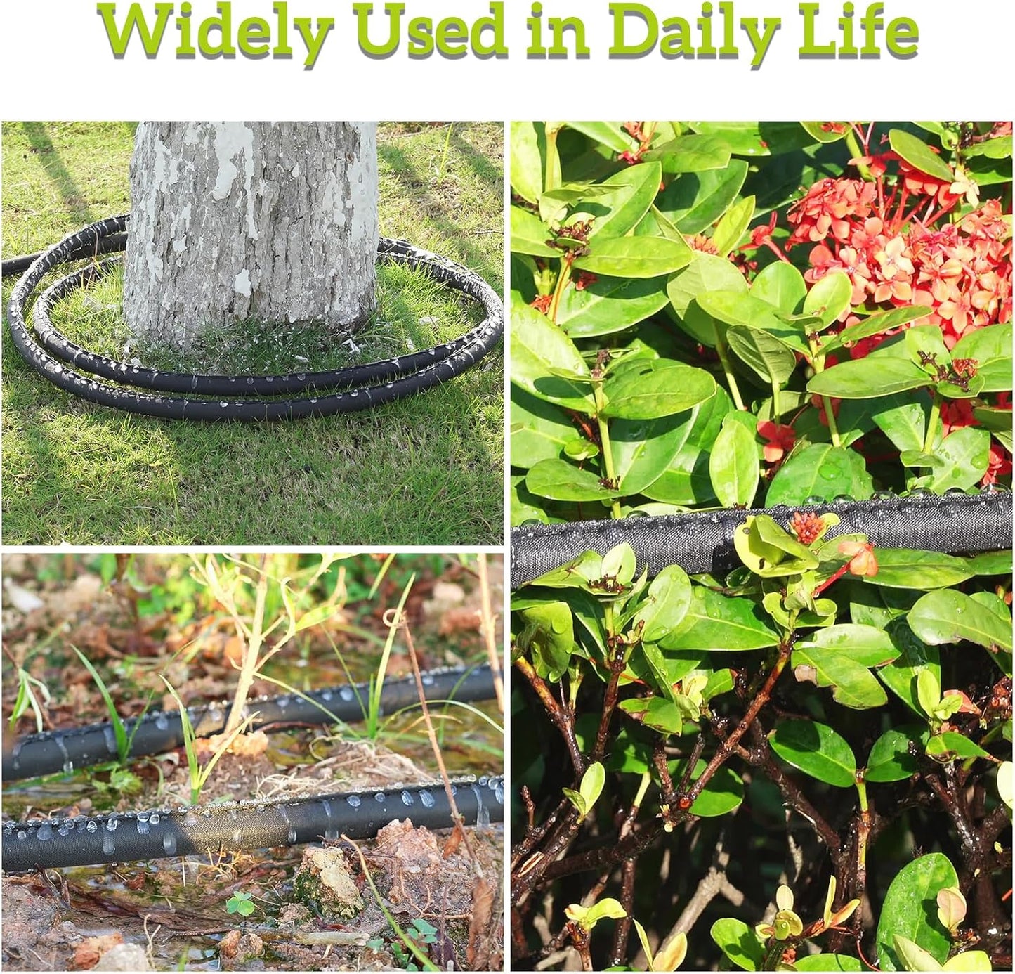 Garden Flat Soaker Hose 1/2" x 15 ft for Garden Beds Drip Irriagtion Hoses Heavy Duty Save Water 80%