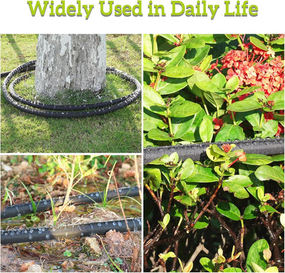 Garden Flat Soaker Hose 1/2" x 15 ft for Garden Beds Drip Irriagtion Hoses Heavy Duty Save Water 80%