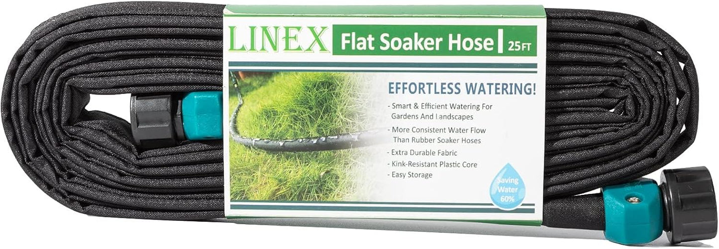 Garden Flat Soaker Hose 1/2" x 15 ft for Garden Beds Drip Irriagtion Hoses Heavy Duty Save Water 80%