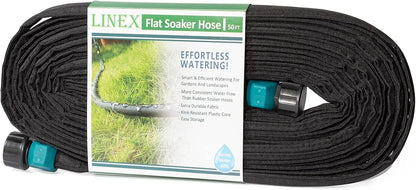 Garden Flat Soaker Hose 1/2" x 15 ft for Garden Beds Drip Irriagtion Hoses Heavy Duty Save Water 80%