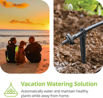 R560DP Drip Watering System, Automatic Drip Irrigation System with Timer for Containers and Hanging Baskets, Waters up to 20 Plants, Includes 20 Drippers, Black