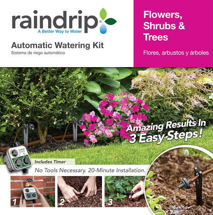 R560DP Drip Watering System, Automatic Drip Irrigation System with Timer for Containers and Hanging Baskets, Waters up to 20 Plants, Includes 20 Drippers, Black