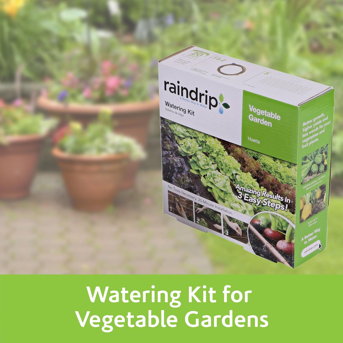 R560DP Drip Watering System, Automatic Drip Irrigation System with Timer for Containers and Hanging Baskets, Waters up to 20 Plants, Includes 20 Drippers, Black