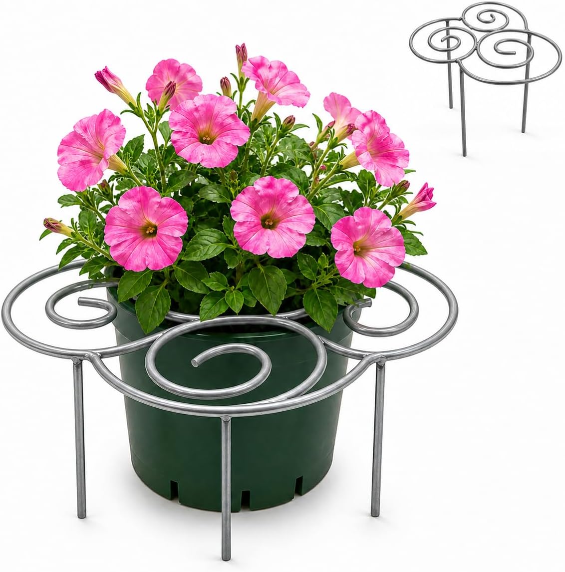 Plant Support Ring for Outdoor Plants, 15.94 x 15.94 in Metal Garden Stake, Decorative Peony Support Cage for Potted Flowers, Hydrangeas, Roses, 1 Pack