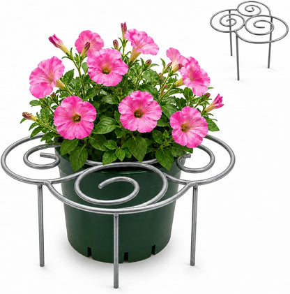 Plant Support Ring for Outdoor Plants, 15.94 x 15.94 in Metal Garden Stake, Decorative Peony Support Cage for Potted Flowers, Hydrangeas, Roses, 1 Pack