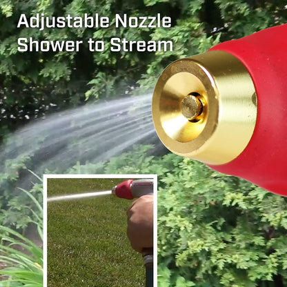 International 4610 Professional Heavy Duty 7-way Spray Nozzle With Ergonomic Rubber Grip, Black/Red