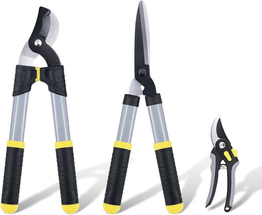 Loppers Hedge Clippers Garden Shears 3Pcs, 17’’ Gardening Scissors
