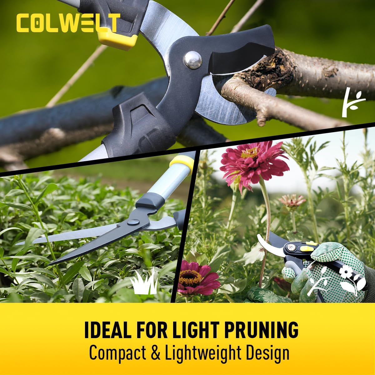 Loppers Hedge Clippers Garden Shears 3Pcs, 17’’ Gardening Scissors