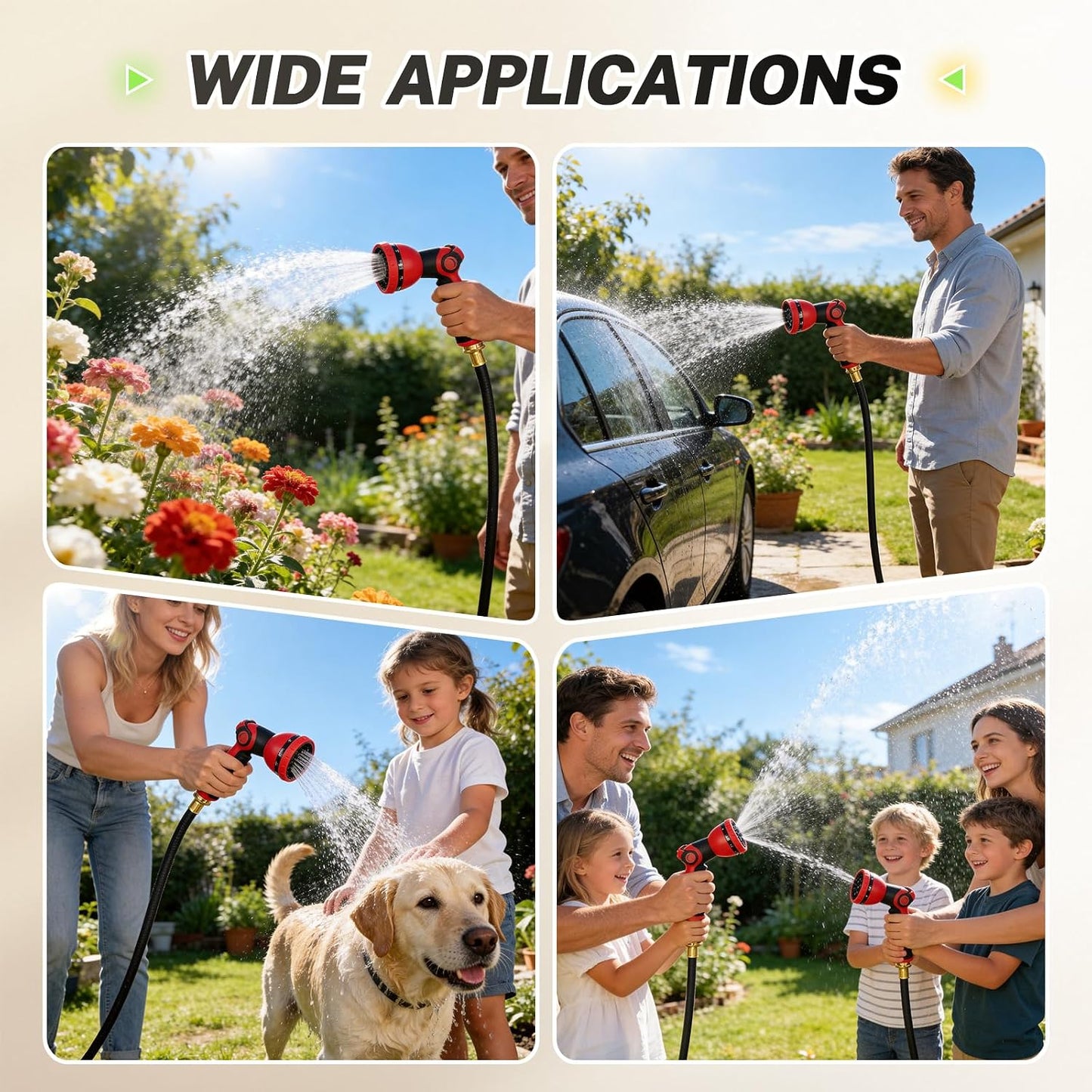 Retractable Garden Water Hose Reel, 1/2" x 50 ft Wall Mount