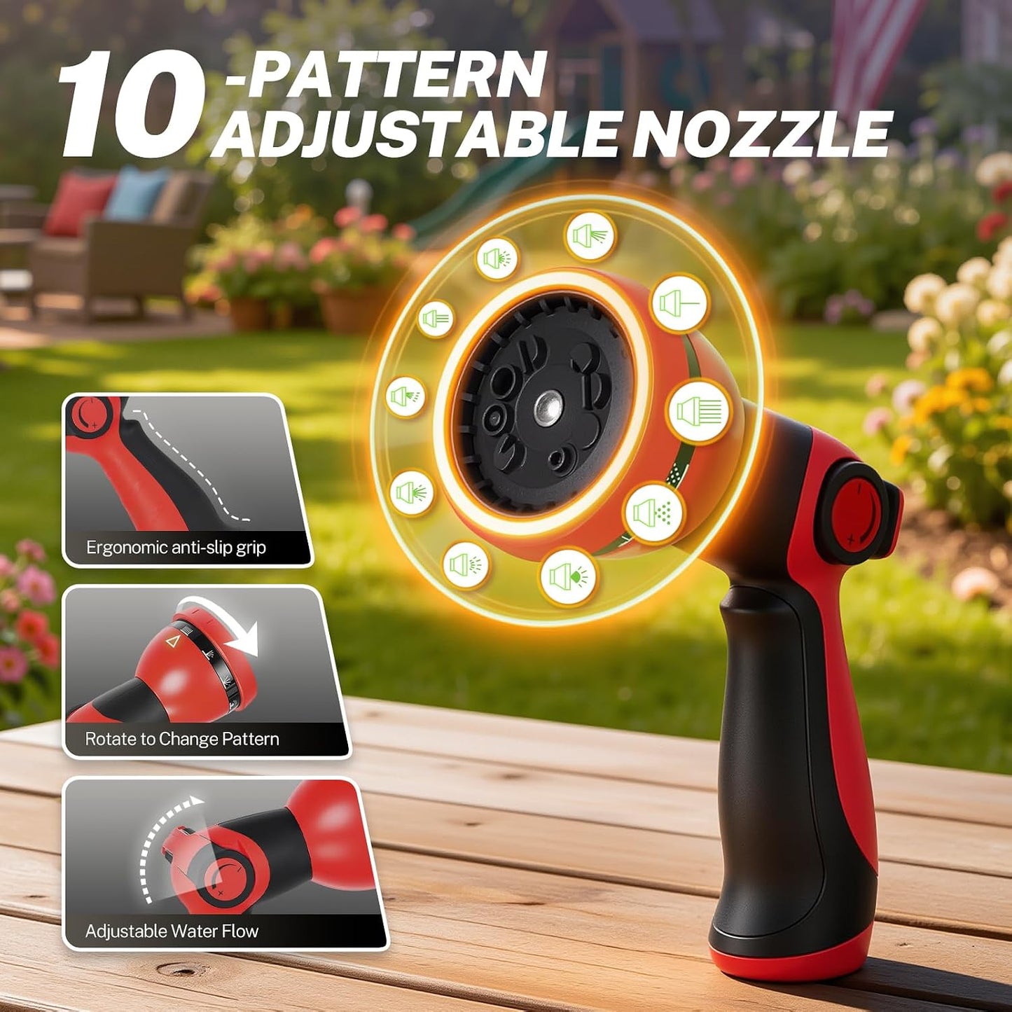 Retractable Garden Water Hose Reel, 1/2" x 50 ft Wall Mount