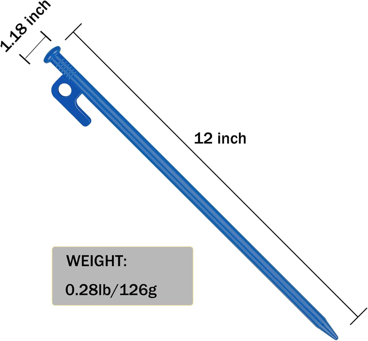 8 Pack Tent Stakes Heavy Duty 12 inch Steel Tent Pegs for Camping Unbreakable and Inflexible