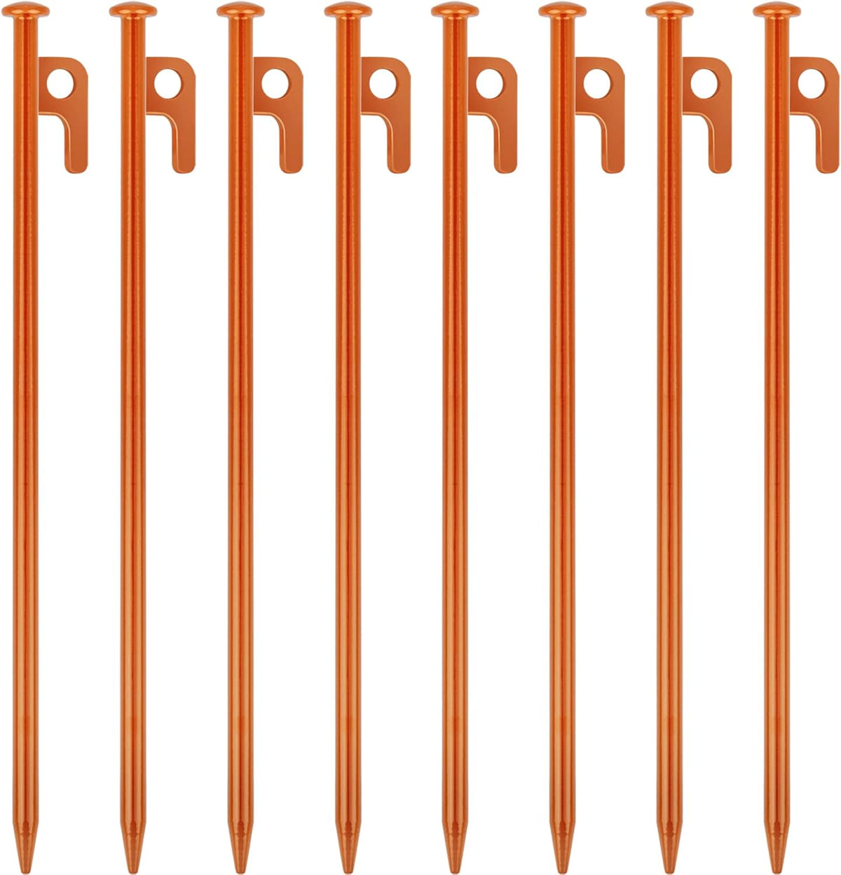 8 Pack Tent Stakes Heavy Duty 12 inch Steel Tent Pegs for Camping Unbreakable and Inflexible