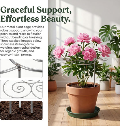 Peony Cages and Supports, Plant Support Garden Stakes, Peony Plant Support