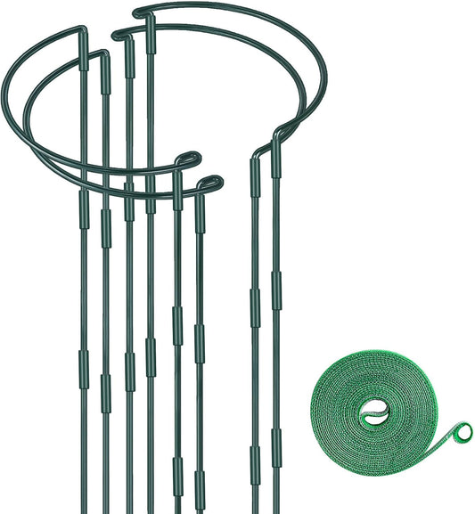 4 Pack Height Adjustable Metal Plant Support (36" H or 24" H or 12" H), Heavy Duty Peony Cages and Supports, Half Round Tall Plant Support Ring for Outdoor Indoor Plant Hydrangea Flower